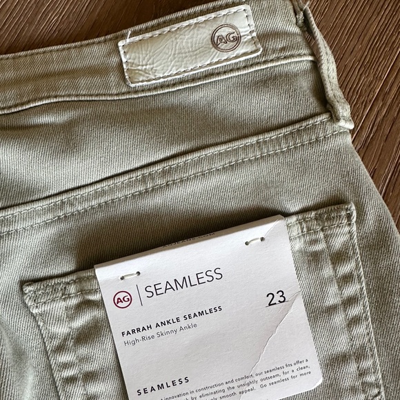 AG Farrah Ankle Seamless High Rise Skinny Ankle Jeans in SULFUR NATURAL AGAVE - Picture 12 of 13